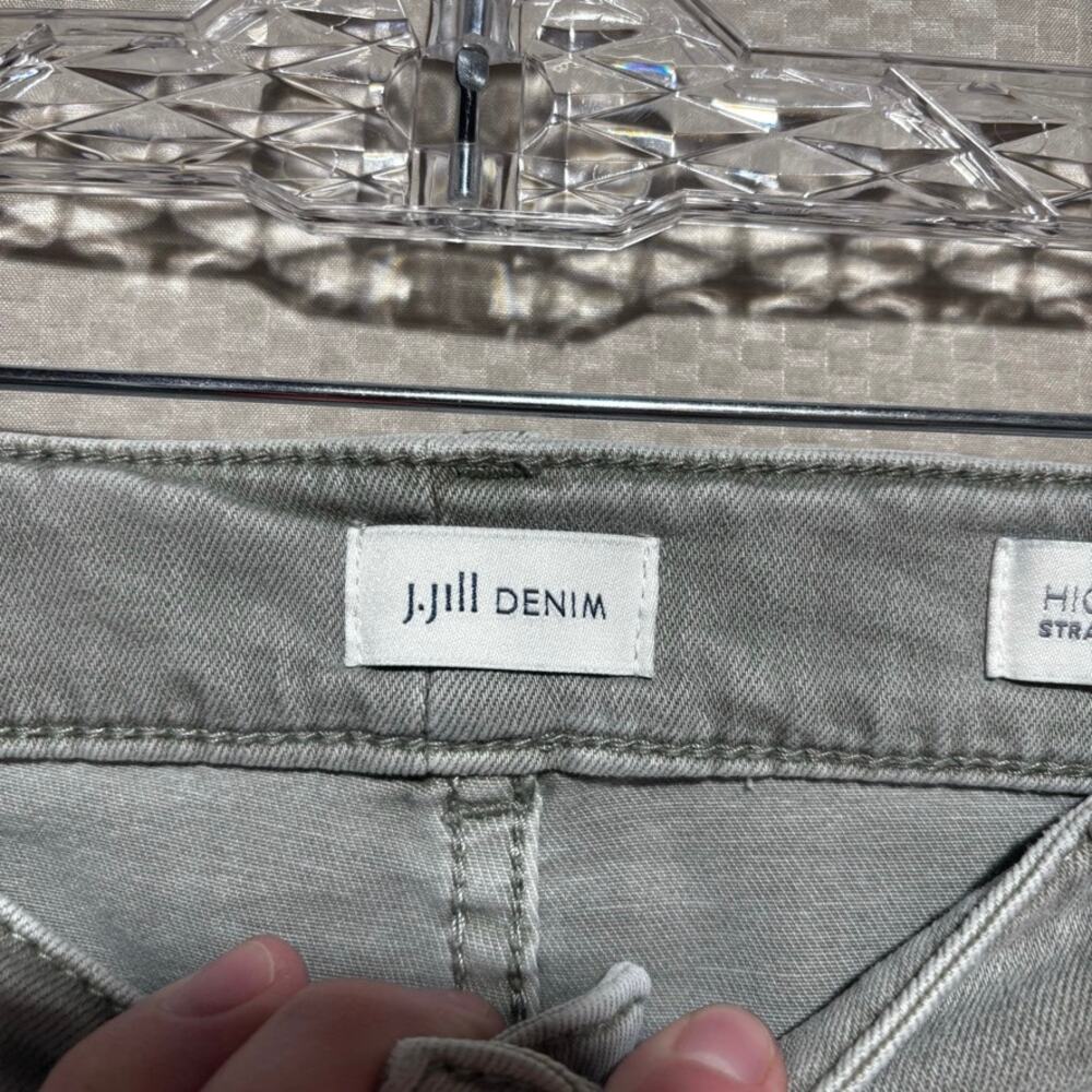 J. Jill Women's Gray High Rise Straight Leg Cropped Casual Cuffed Jeans Size 12 - Picture 3 of 10